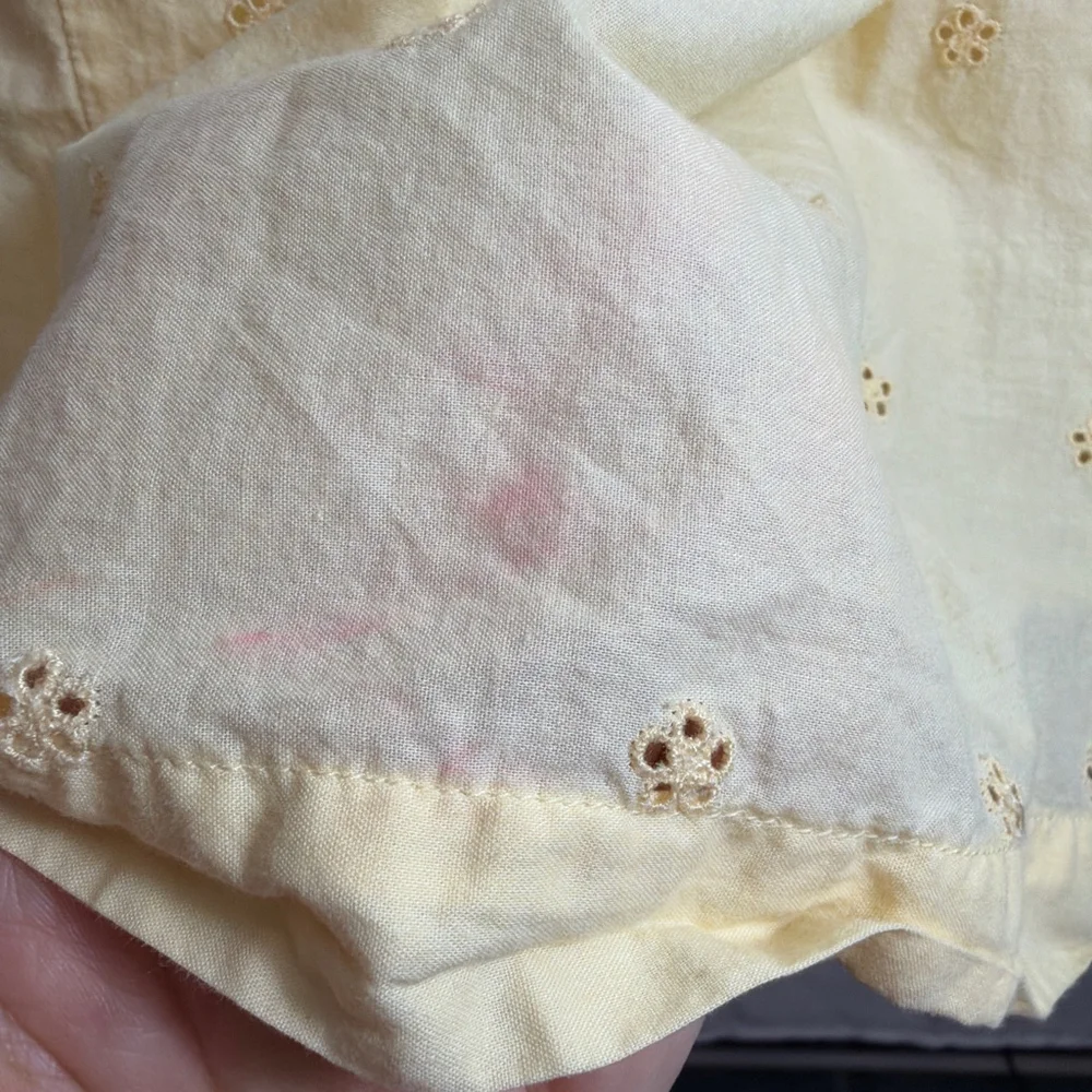 Gap Kids Eyelet Ruffle Sundress Summer Dress Size Small Butter Yellow Feminine